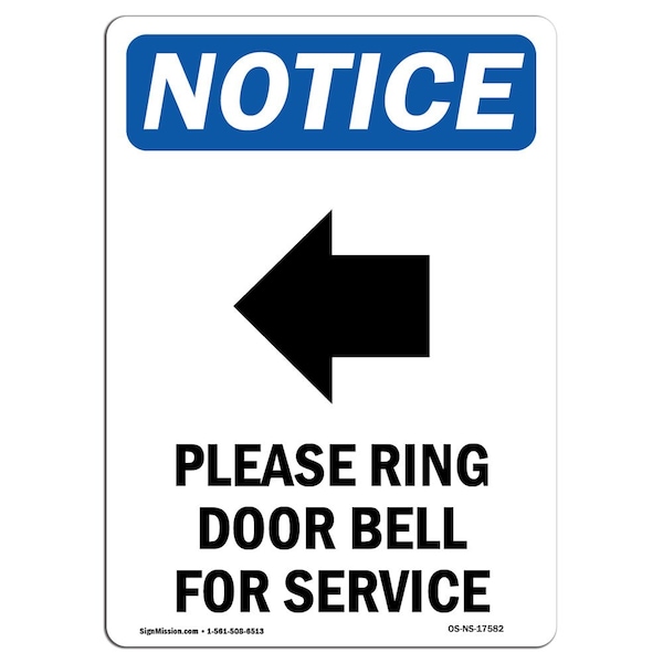 Sign, 5" H, Please Ring Door Bell Sign With Symbol, Portrait, NS-D-35-V-17582-10PK
